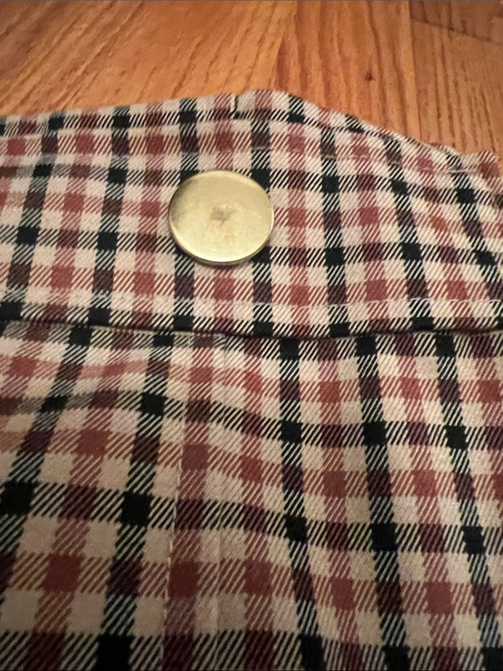Ann Taylor Brown and Black Checked Pencil Skirt